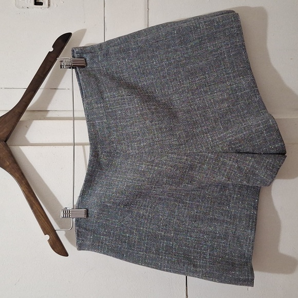 NWT ZARA METALLIC THREAD GRAY WRAP SKORT - Picture 8 of 8